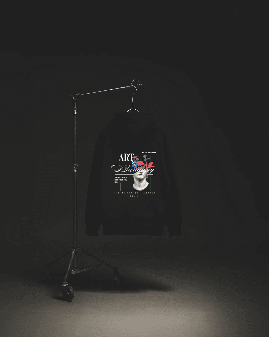 ART & BREATHING HOODIE - Back print on display