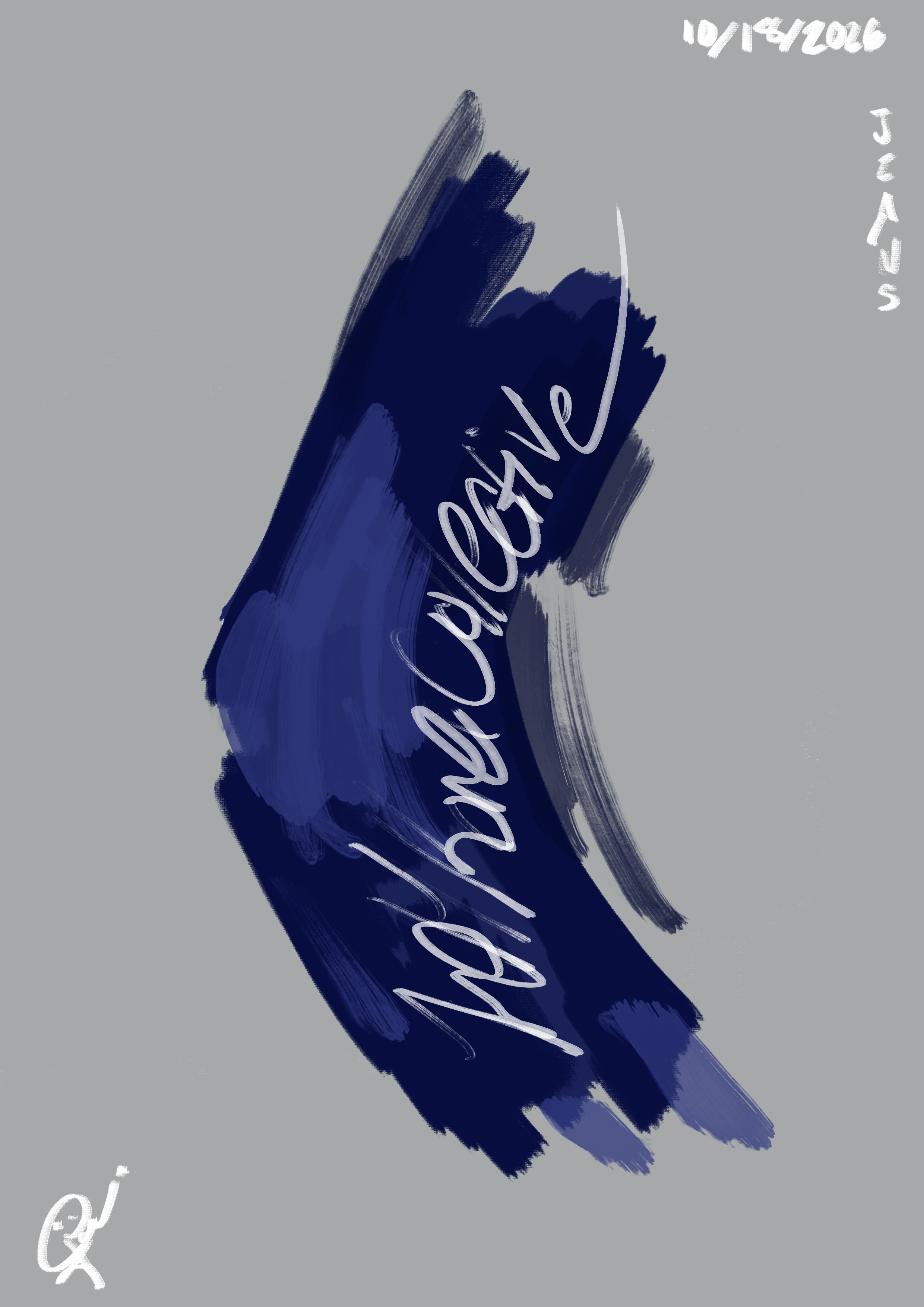 Navy and gray abstract sketchbook study